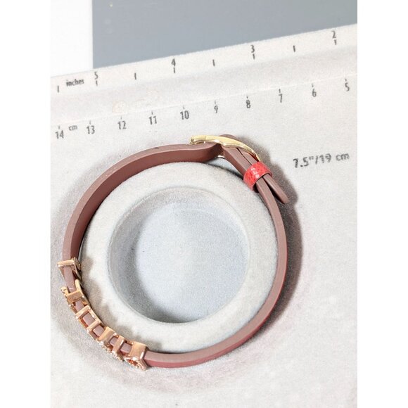 Keep Collective Red Disney Leather Bracelet Rhinestone Letters Crown Charms 7.5" - Picture 9 of 9